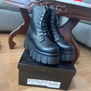 Nasty Gal biker boots sz 5/38 and 7 US